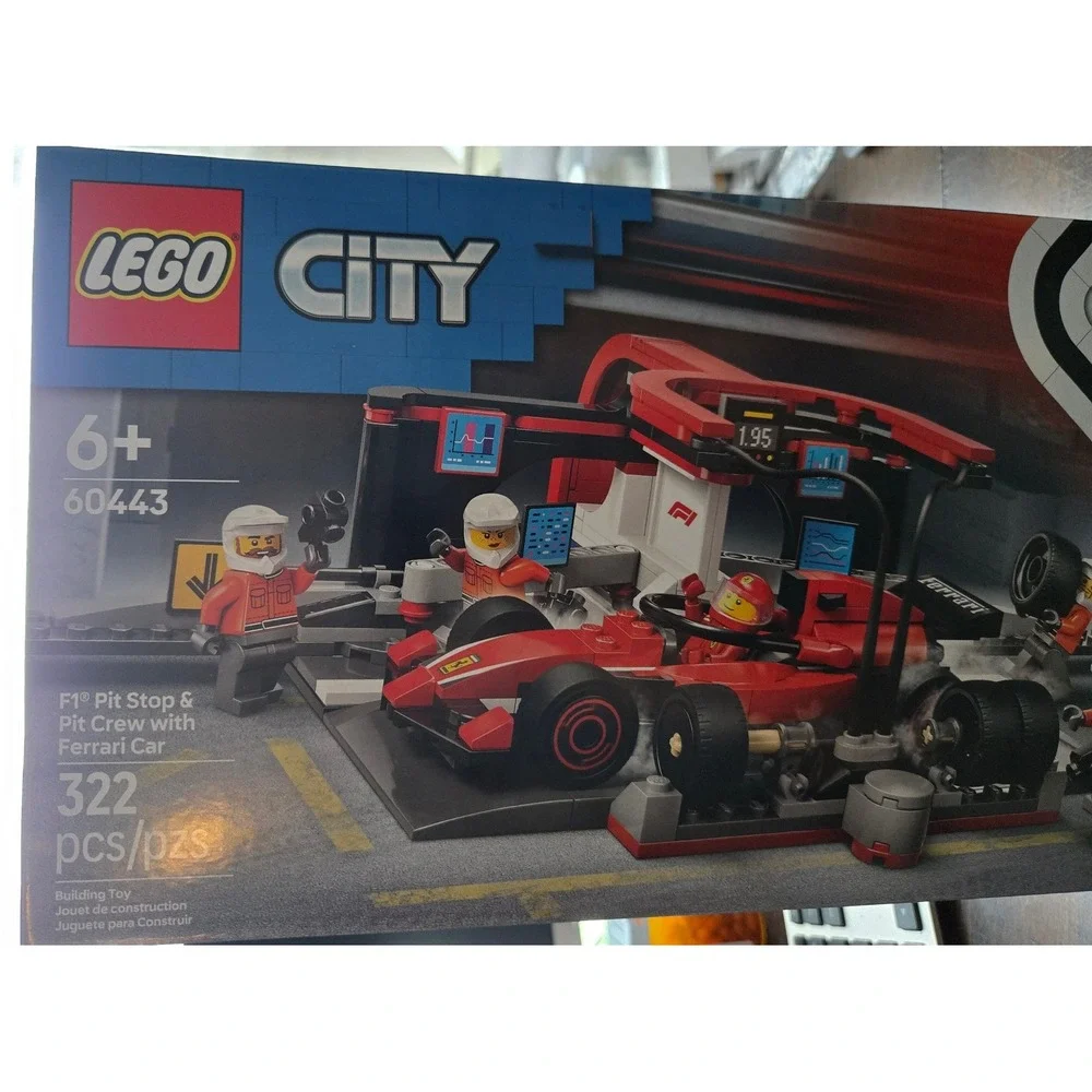 LEGO City F1 Pit Stop & Pit Crew with Ferrari Car Set 60443 322 Pcs New